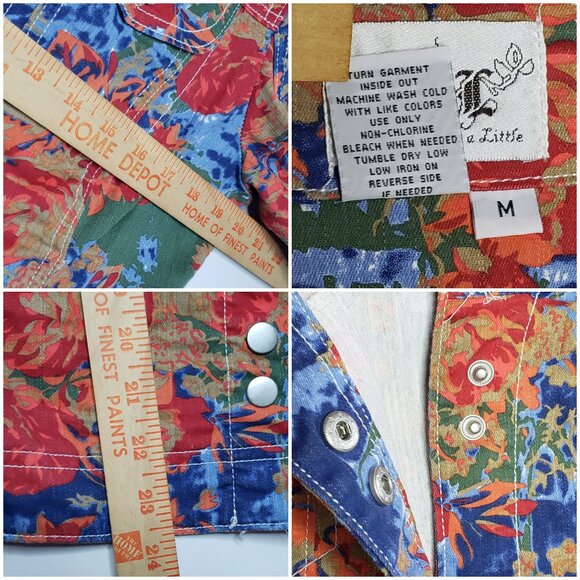 NWOT LAL Live a Little Lightweight Floral Jean Denim Jacket Snap Closure Size M - Picture 13 of 13